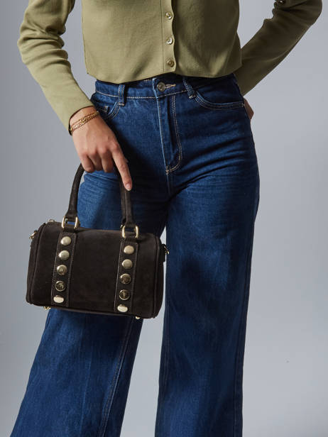 Handtassen Velvet Leder Milano Bruin velvet VE25066 ander zicht 1